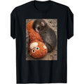 Women's Print T-Shirt Punch Monkey Meme Cute Plush Toy Sign Of Mother Love T-Shirt, Casual Comfort Fit Short Sleeve Crew Neck T-Shirt