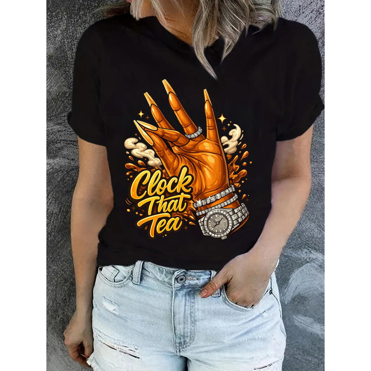 Women's Soft Stretchy T-Shirt, Casual Streetwear Top with Round Neck and Short Sleeves, Breathable Clothes for Summer