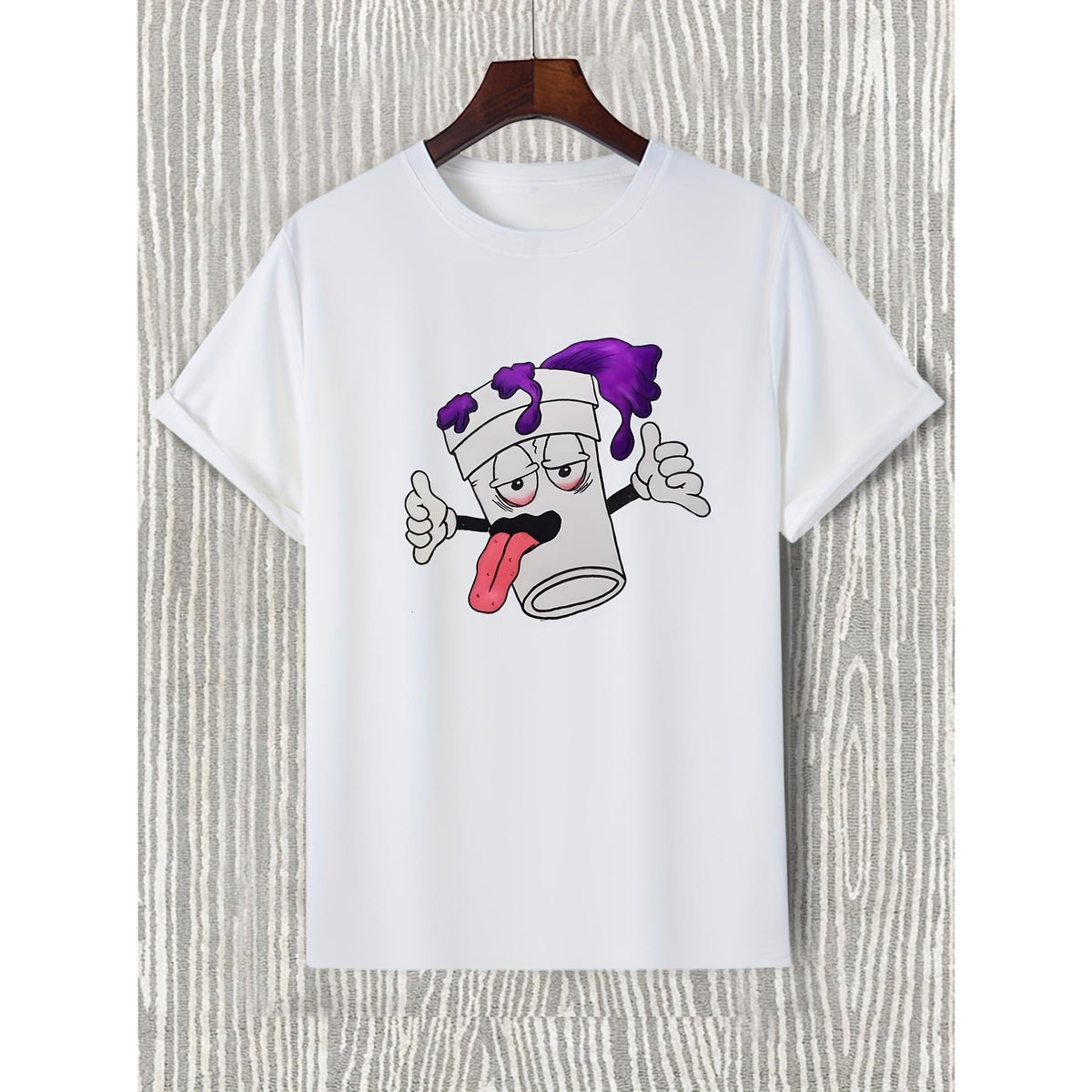 Women's Casual Cartoon Graphic T-shirt, Natural 100% Cotton Short-Sleeve Top with Round Neck for Summer Sports, Shortsleeve, Tshirt, Women's Clothes, Medium Length, All Seasons, Fashion, Crew Neck, Chic, Xxl, Menswear