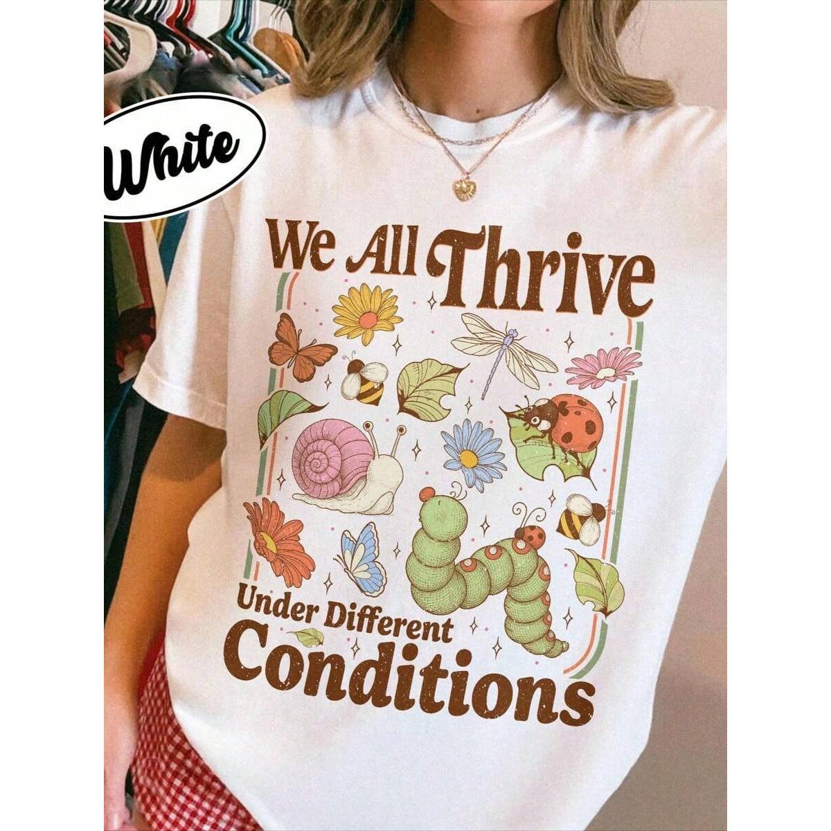 Special Education Teacher Shirt, Mental Health TShirt, We Are Thrive Under Different Conditions Unisex Short Sleeve Classic Heavy  T Shirt Printed Graphic Tee