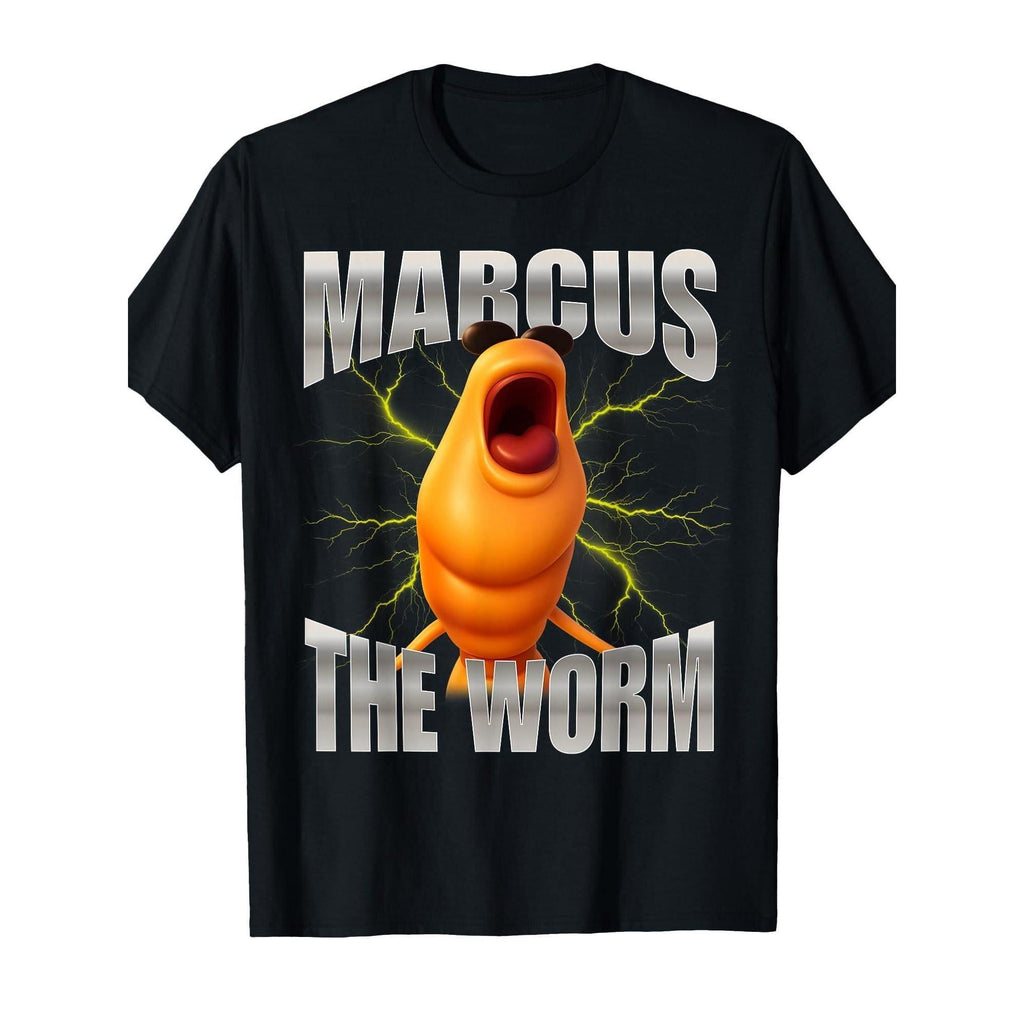Marcus The Worm Graphic T-shirt, Women's Casual Pure Cotton Short Sleeve Round Neck Top for Daily Leisure