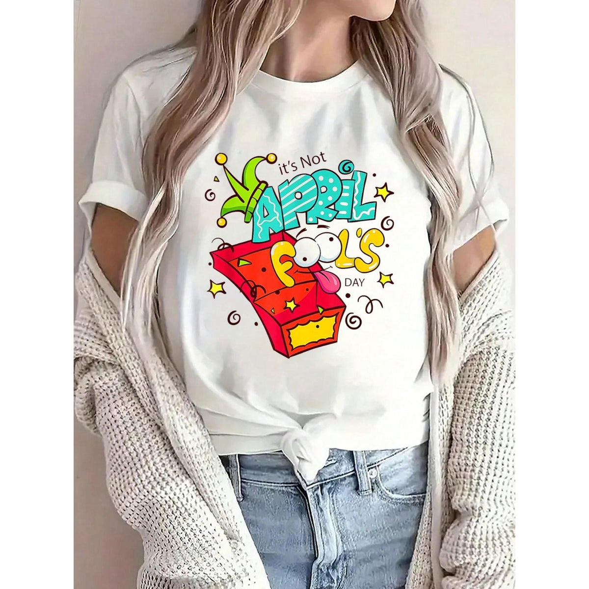 Funny April Fools‘ Day Prankster Theme T-Shirt | 1st April Jokes Graphic Tee for Kids Adults | Retro Round Neck Short Sleeve | Casual Fashion Top