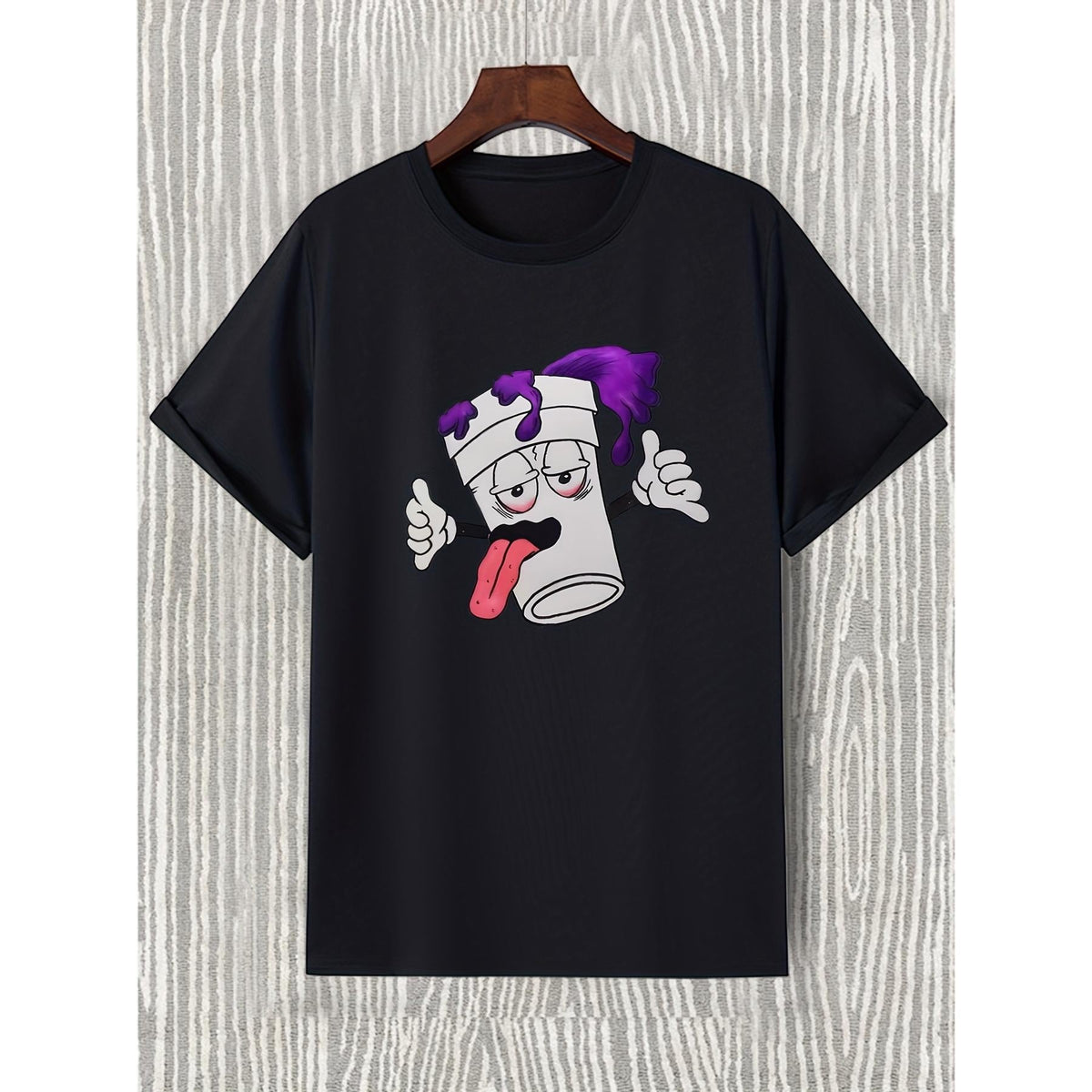 Women's Casual Cartoon Graphic T-shirt, Natural 100% Cotton Short-Sleeve Top with Round Neck for Summer Sports, Shortsleeve, Tshirt, Women's Clothes, Medium Length, All Seasons, Fashion, Crew Neck, Chic, Xxl, Menswear