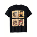 Mens Casual Short Sleeve T Shirt Featuring Humorous Italian Artists  Artwork Regular Fit Round Neck Tee for Art Enthusiasts and Ninja Turtle Fans
