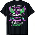 Mom And Dad My Angels In Heaven I Love And Miss Them T-Shirt Women's Plus Size Graphic Tee