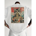 A Men'S Short-Sleeve T-Shirt Featuring a Cute Cat Design, with a Loose Fit, Stylish Casual Round Neck, Suitable for Outdoor Wear in Spring And Summer