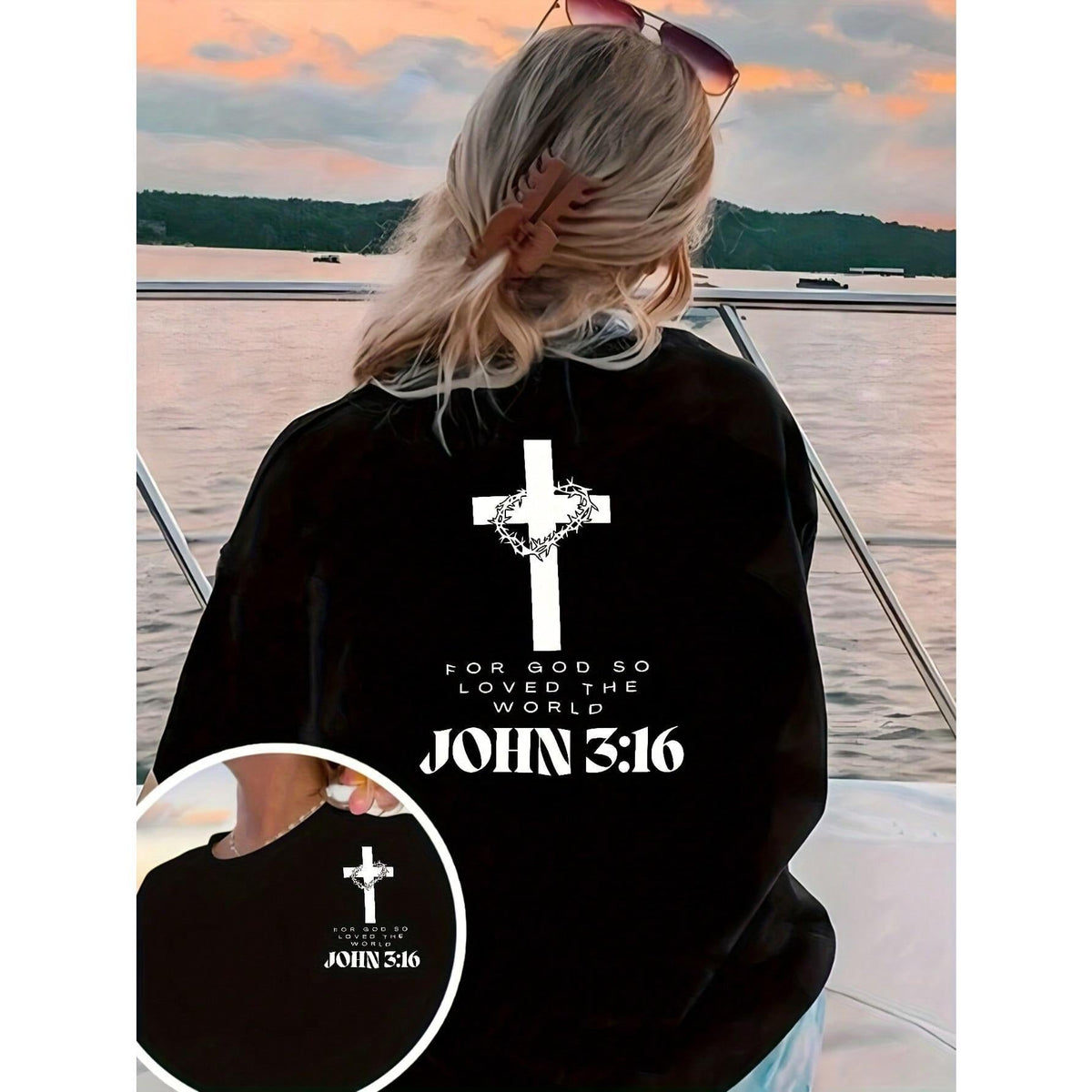 Women's John 3:16 Graphic Print Cotton T-Shirt, Shortsleeve Round Neck, Comfortable Elegant Style for Fitness for Everyone