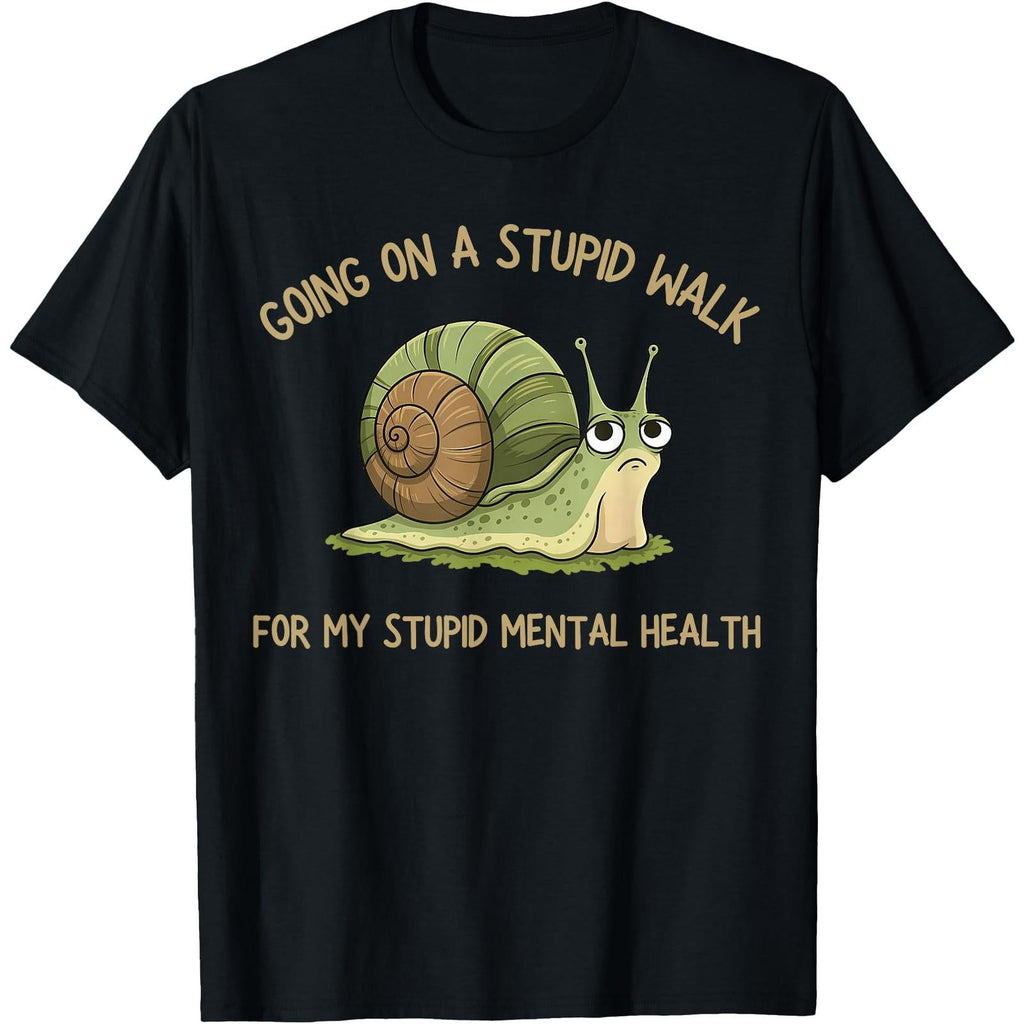 Women's Short-Sleeve Cotton T-Shirt - Non-Irritating, Elegant Mental Health Walk-Themed Casual Top with Stylish Design