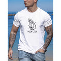 Men's "Sweat Now Pizza Later" Graphic Casual T-Shirt - Summer Short Sleeve Round Neck Tee with Humorous Design for Casual Attire