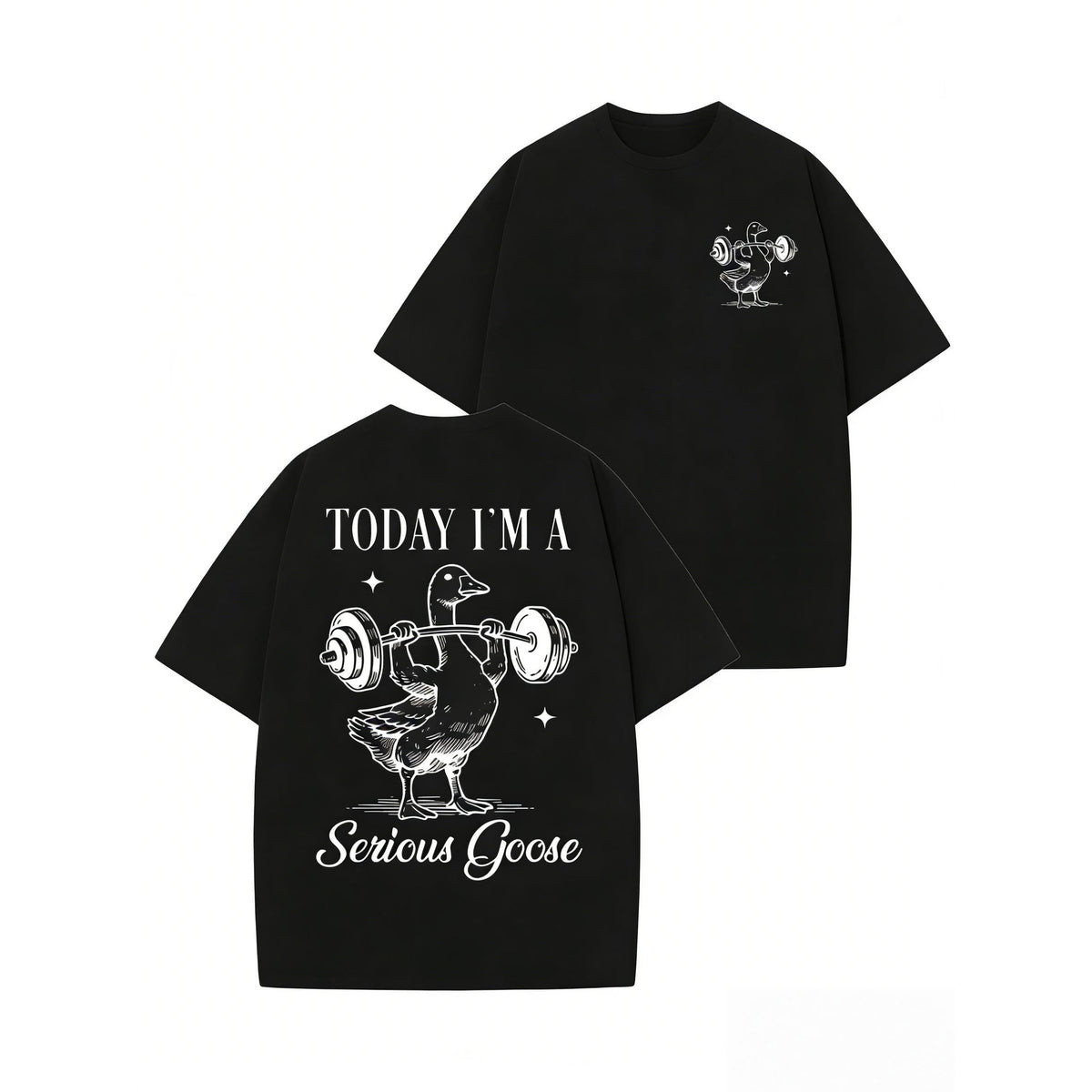 Men's "Today I'm A Serious Goose" Graphic T-Shirt - 100% Cotton Relaxed Fit Vintage Tee