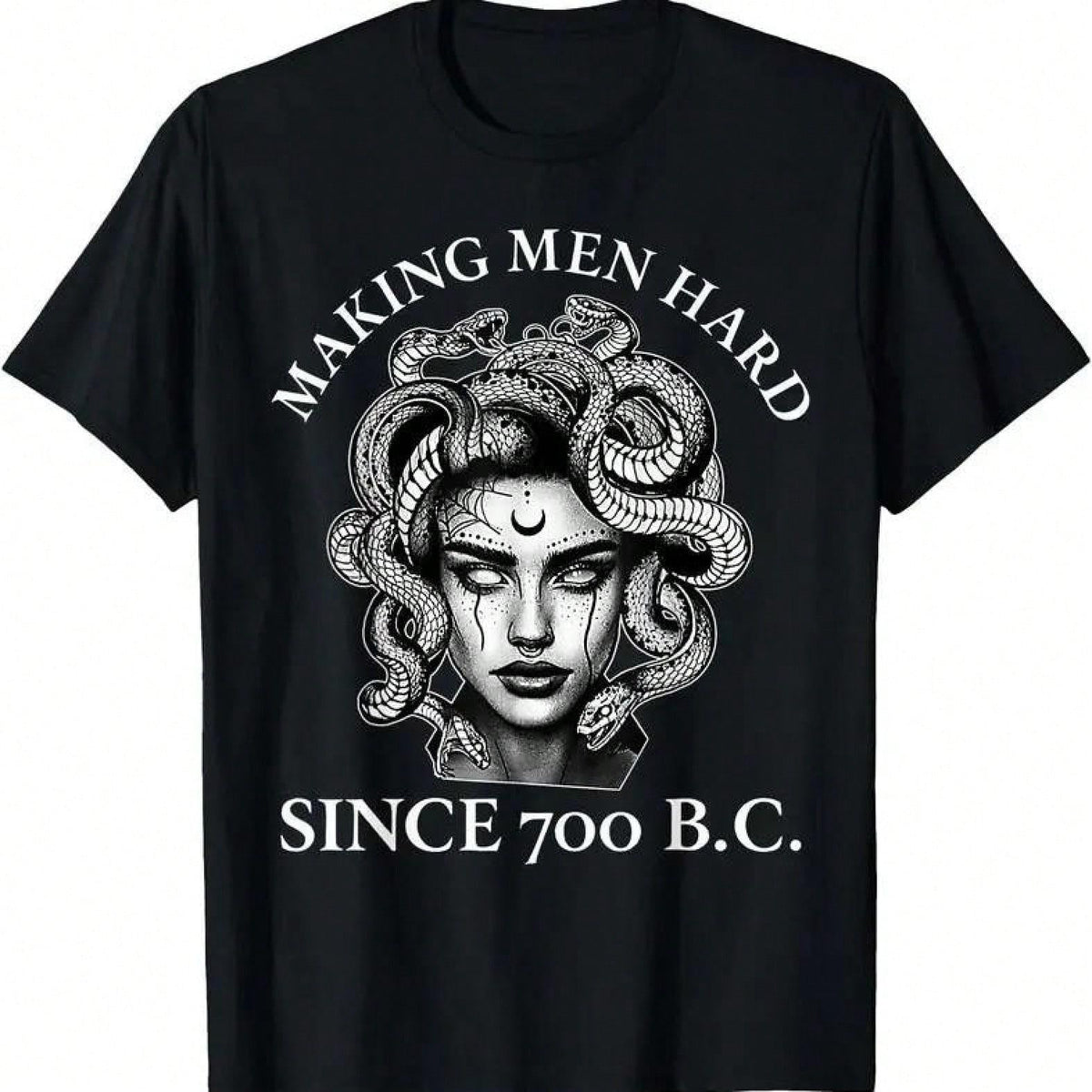 Men's Cotton Wicking Stretch Fabric Short-Sleeve Round Neck Novelty Graphic T-Shirt - "Making Men Hard Since 700 B.C." Funny Casual Streetwear Undershirt