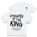 Daughter of the King Christian T-Shirt, Inspirational Jesus Faith Graphic Tee, Women's Soft Dual-Sided Print Top