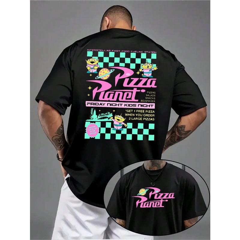 Disney Officially Authorized! Pizza Planet Neon T-Shirt, Suitable for Fans and Pizza Culture Lovers.