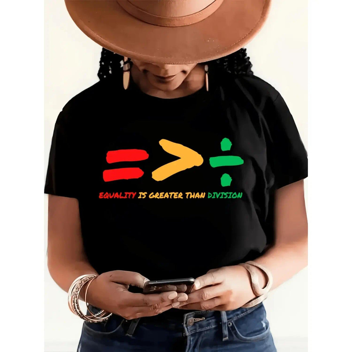 Women's Black History Month Graphic T-Shirt - Short-Sleeve Round Neck Soft Cotton Blend Essential Casual Tshirt for Spring, Summer Wear