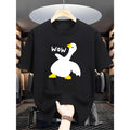 Men's Duck Print Round Neck T-Shirt, Summer Short Sleeve - Stylish Perfect for Casual Wear