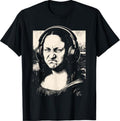 Mona Lisa Bass Face Funny Music Lovers T-Shirt, Cool DJ Producers Graphic Tee, Gift for Him, Her
